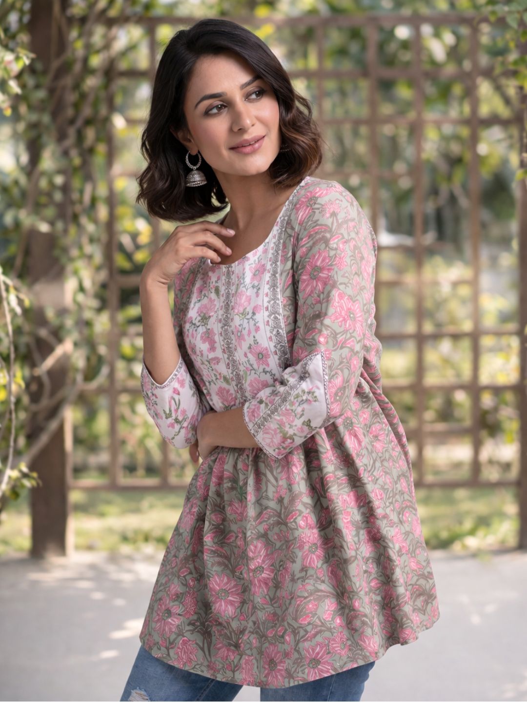 Hiya Clay Embroidered Cotton Top