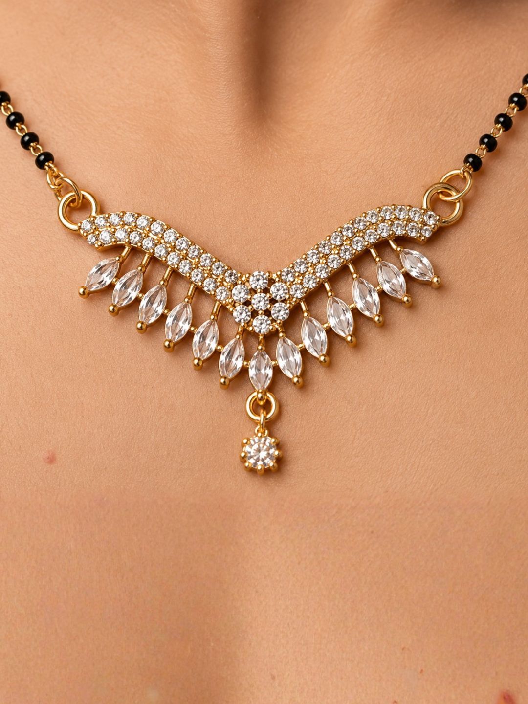 Nayra diamond Mangalsutra with earings set