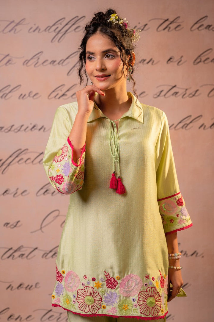 Param moss embroidery co-ord set