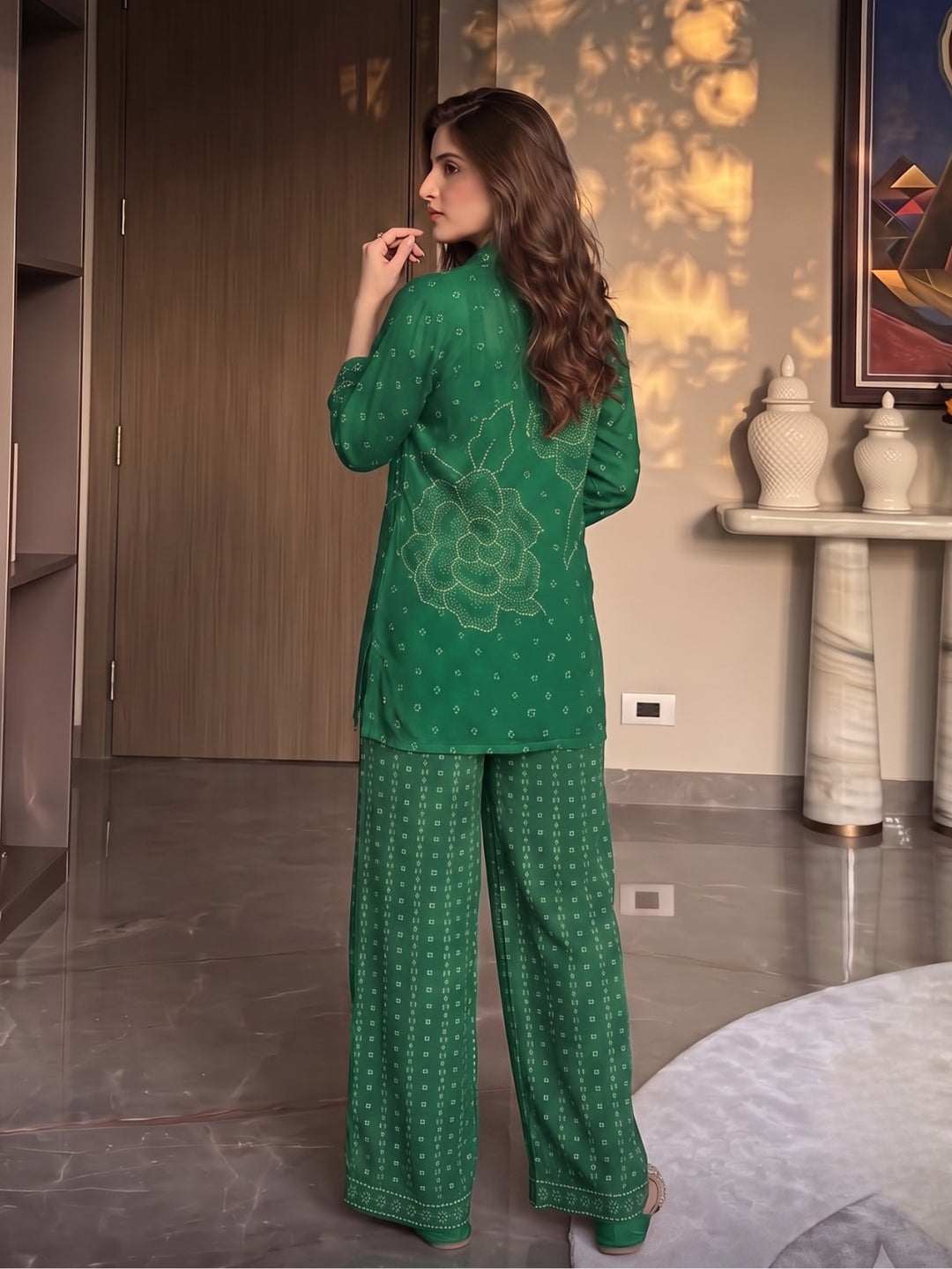 Poppi Jade Printed Premium Co-Ord Set