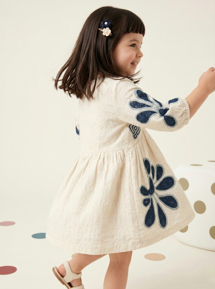 Joy vivid embroidery kids cotton dress