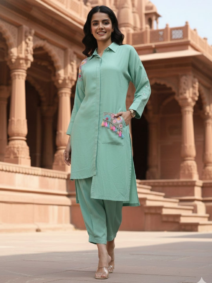 Tushki Minty Cotton Co-ord Set