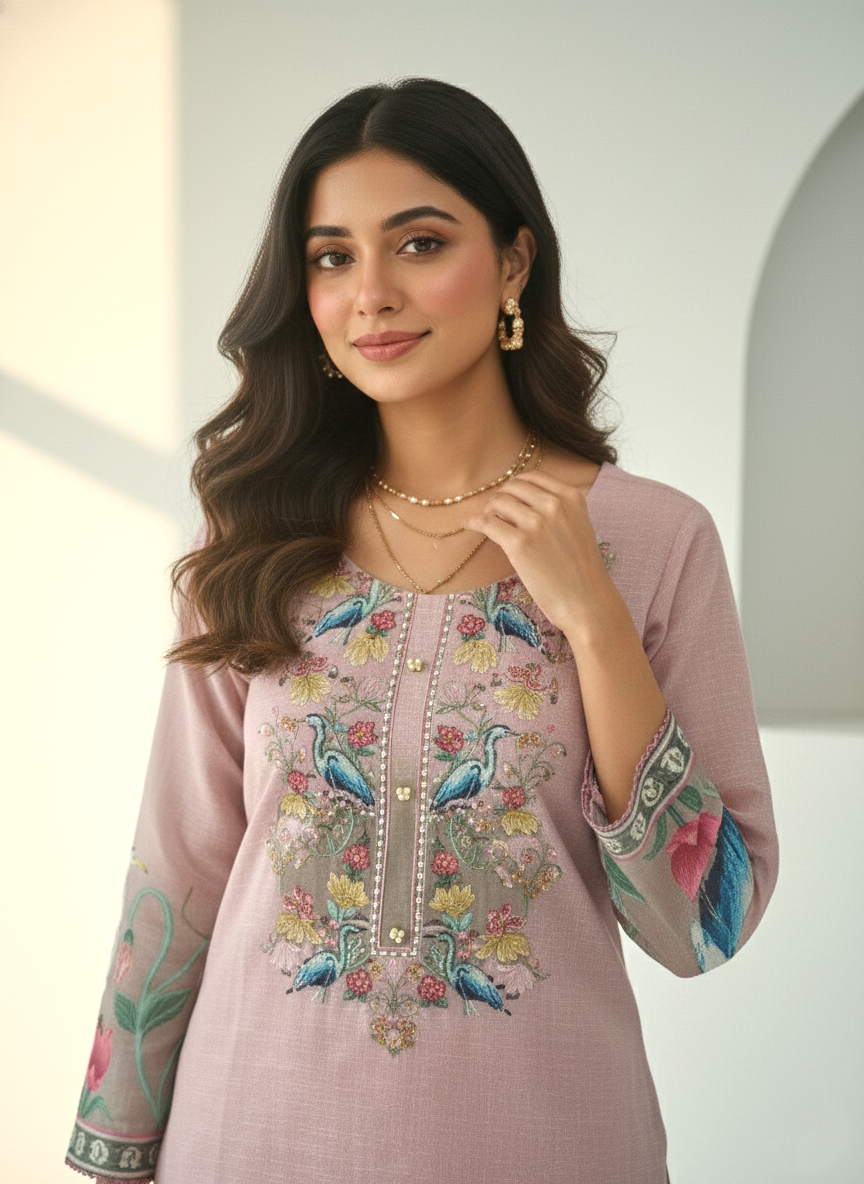 Reet Mauve Printed Work Suit Set