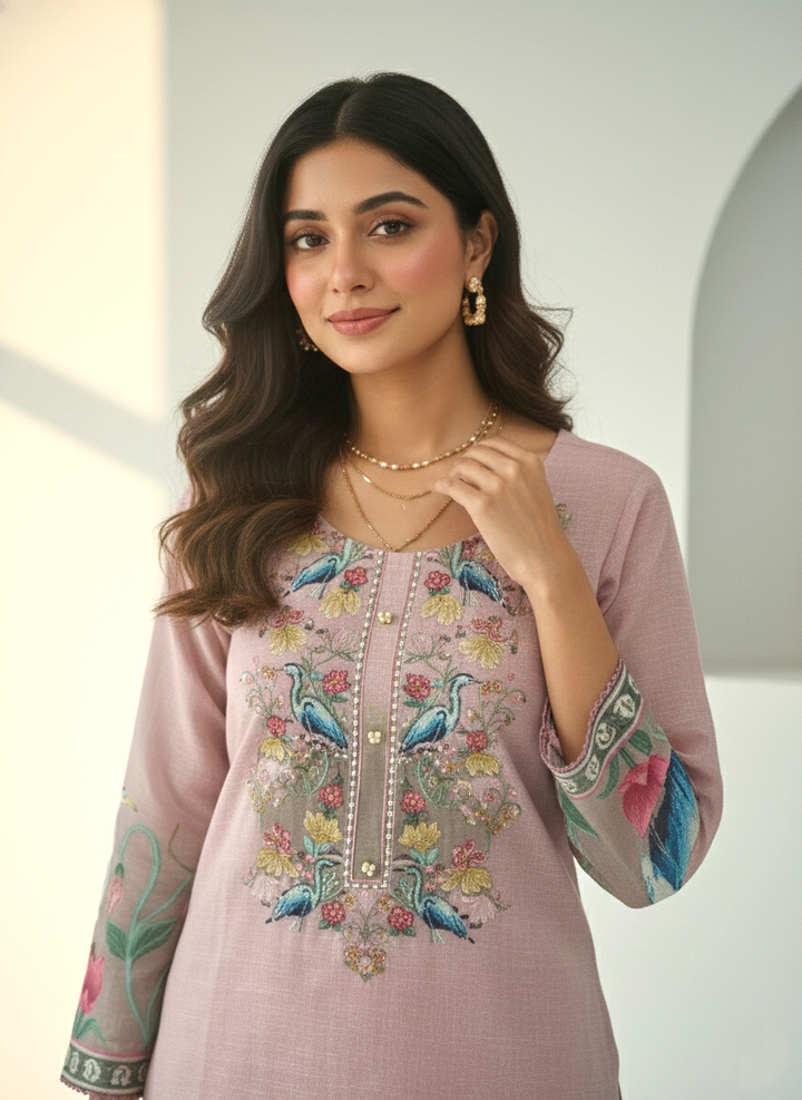 Reet Mauve Printed Work Suit Set