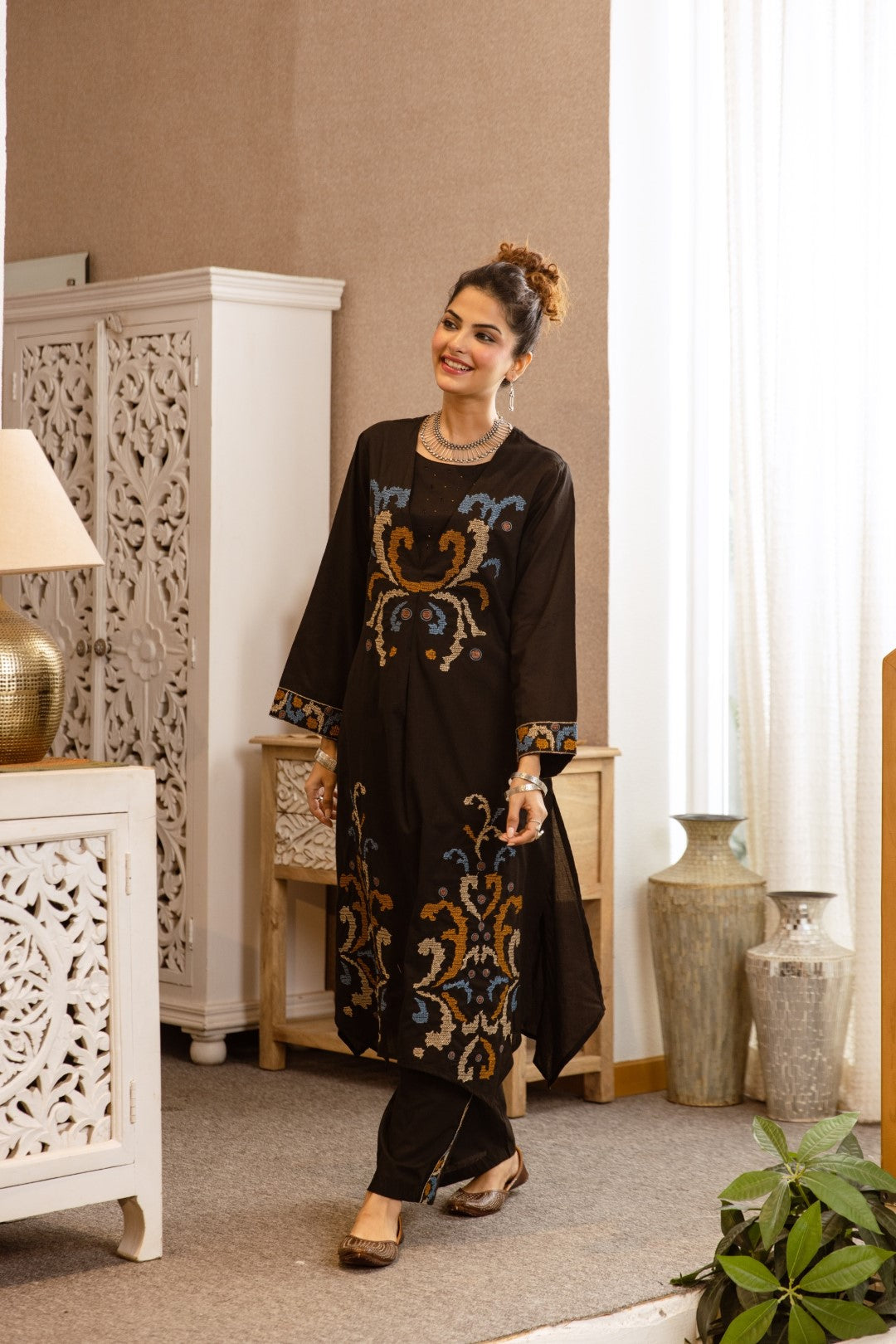 Karen ashen cotton kurta pant set