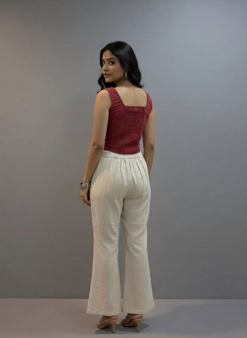 Drona pearl embroidery cotton 3 pc co-ord set