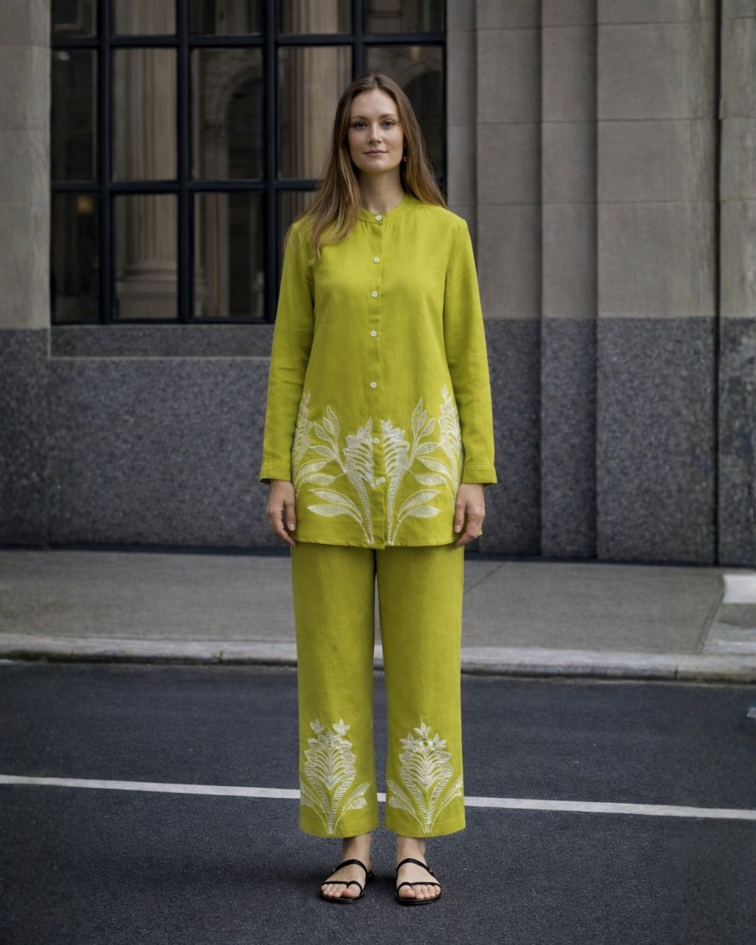 Lipi Fern embroidery cotton co-ord set