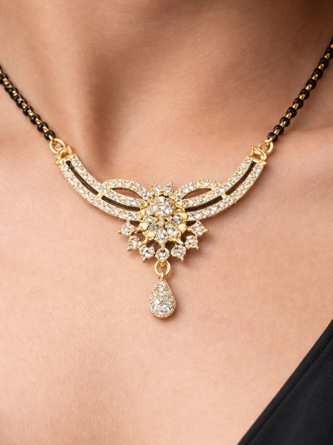 Rivaaz diamond Mangalsutra with earings set