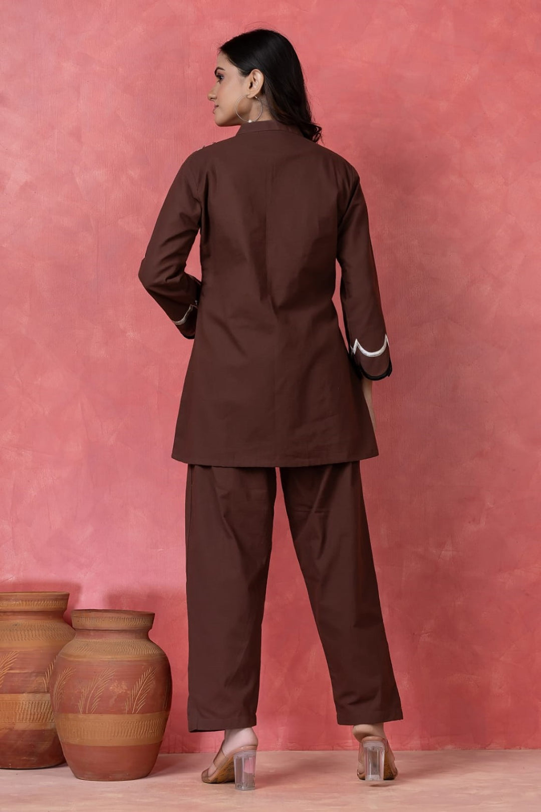Gaur mulberry embroidery cotton co-ord set