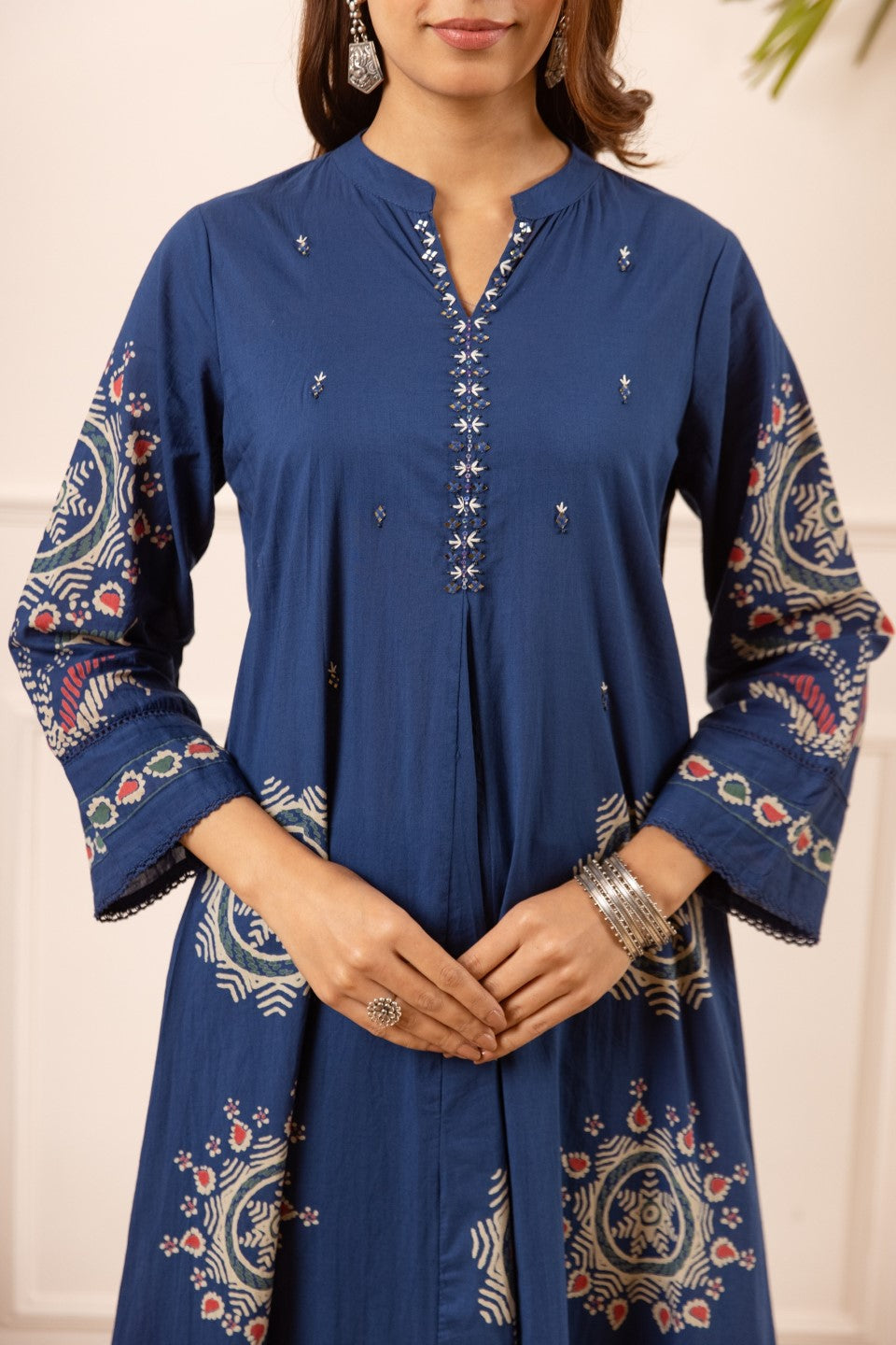 Karen Cobalt printed kurta pant set