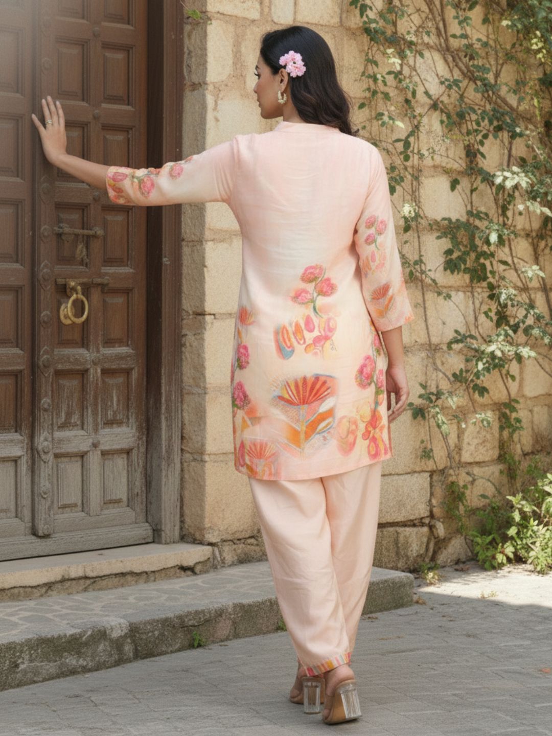 Palash Salmon Premium Co-ord Set