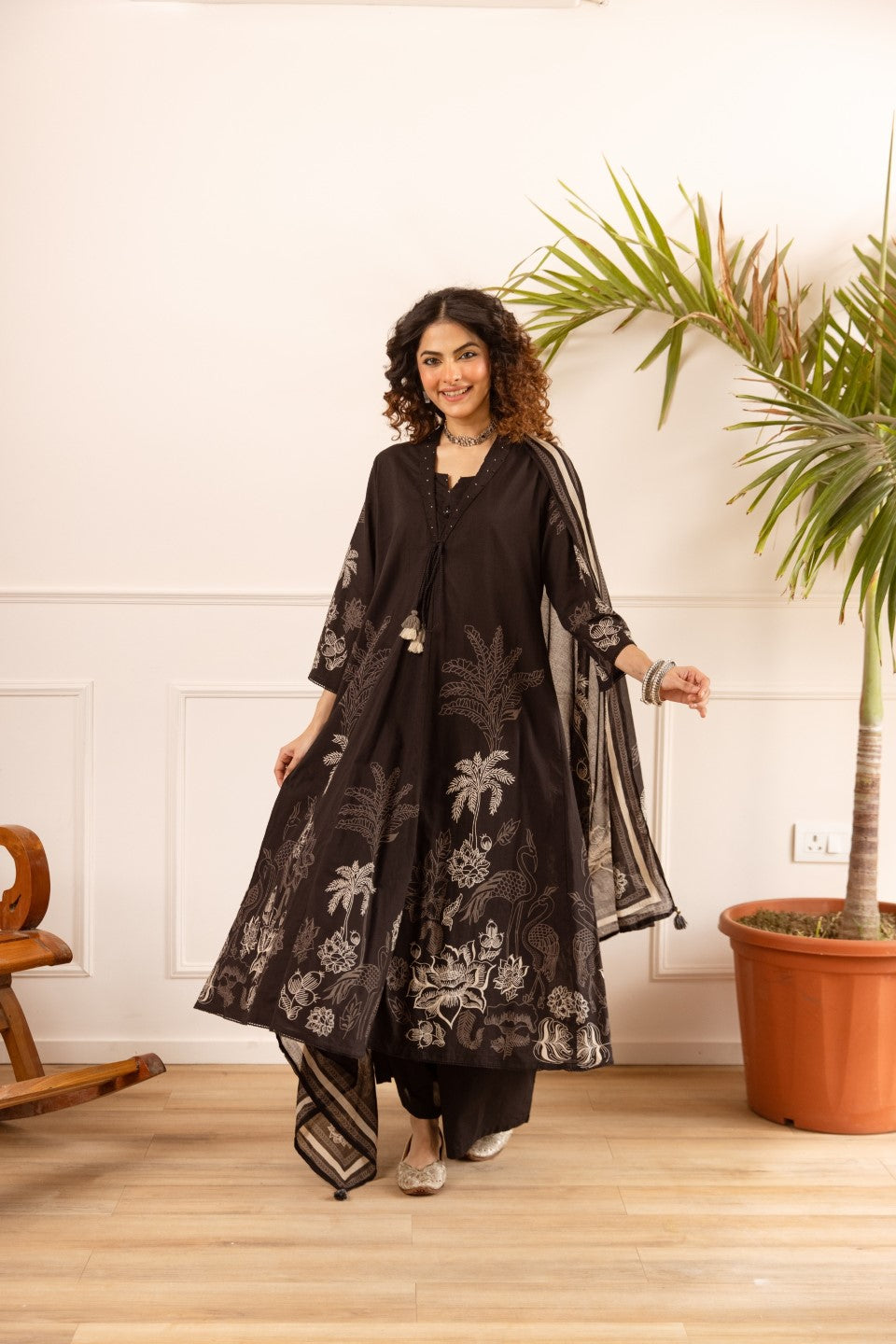 Karen carbon cotton suit set