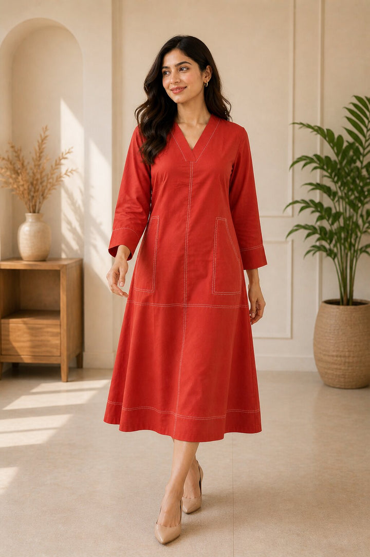 Akshara squash cotton dress