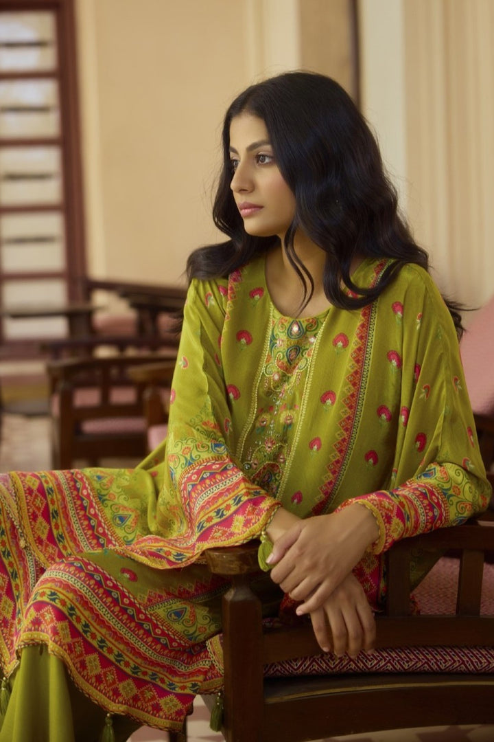 Aster sage full work Kaftan pant set