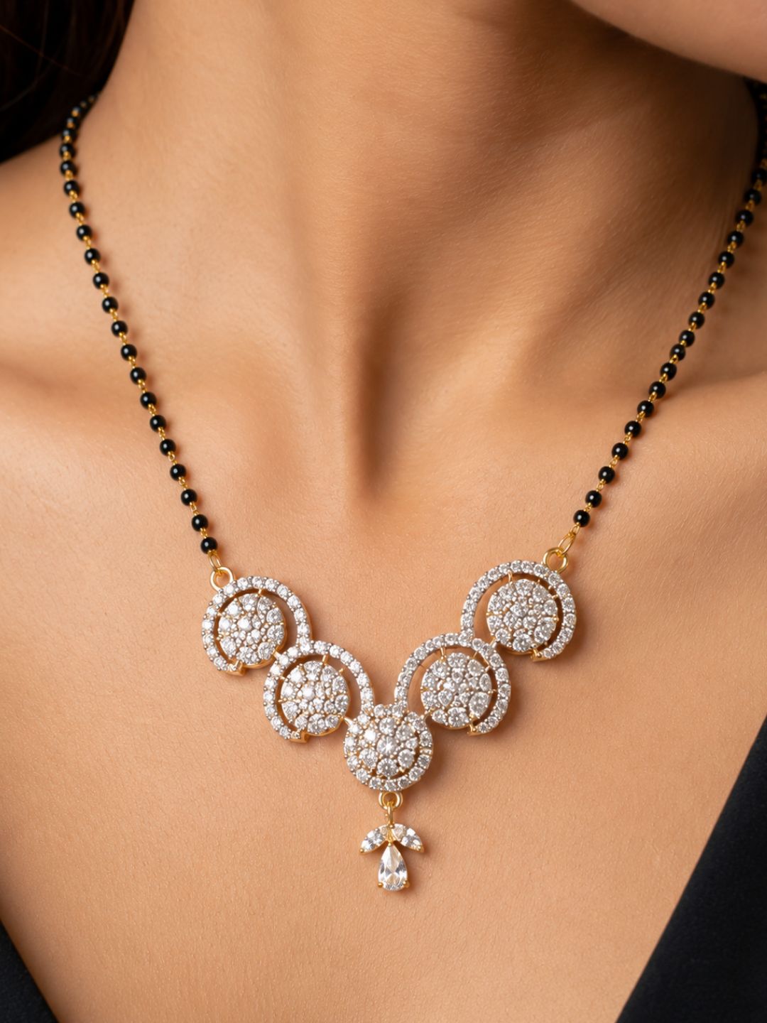 Nayra diamond Mangalsutra with earings set