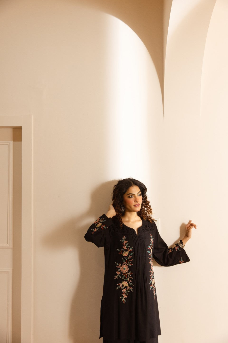 Karen soot embroidery cotton co-ord set