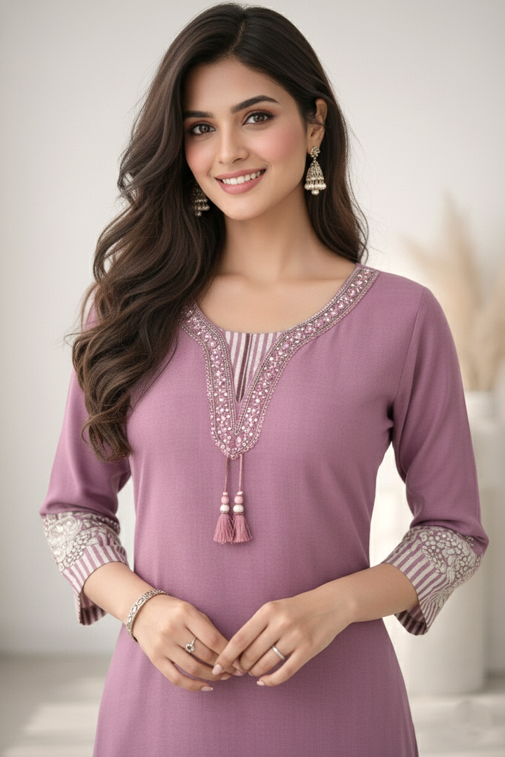 Reet Lavender Printed Work Suit Set