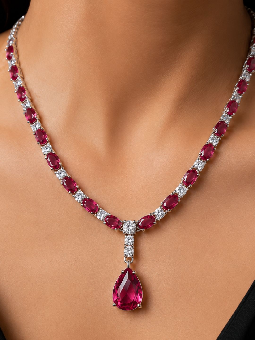 Nayra diamond necklace with earings set