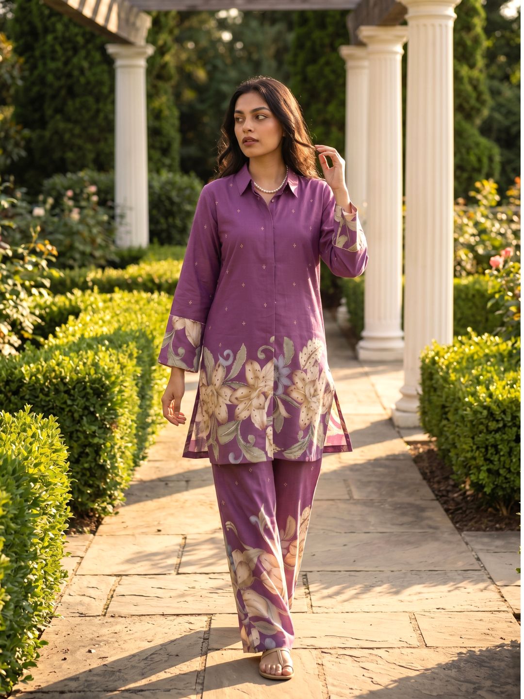 Shanti Mulberry Printed Cotton Co-ord Set