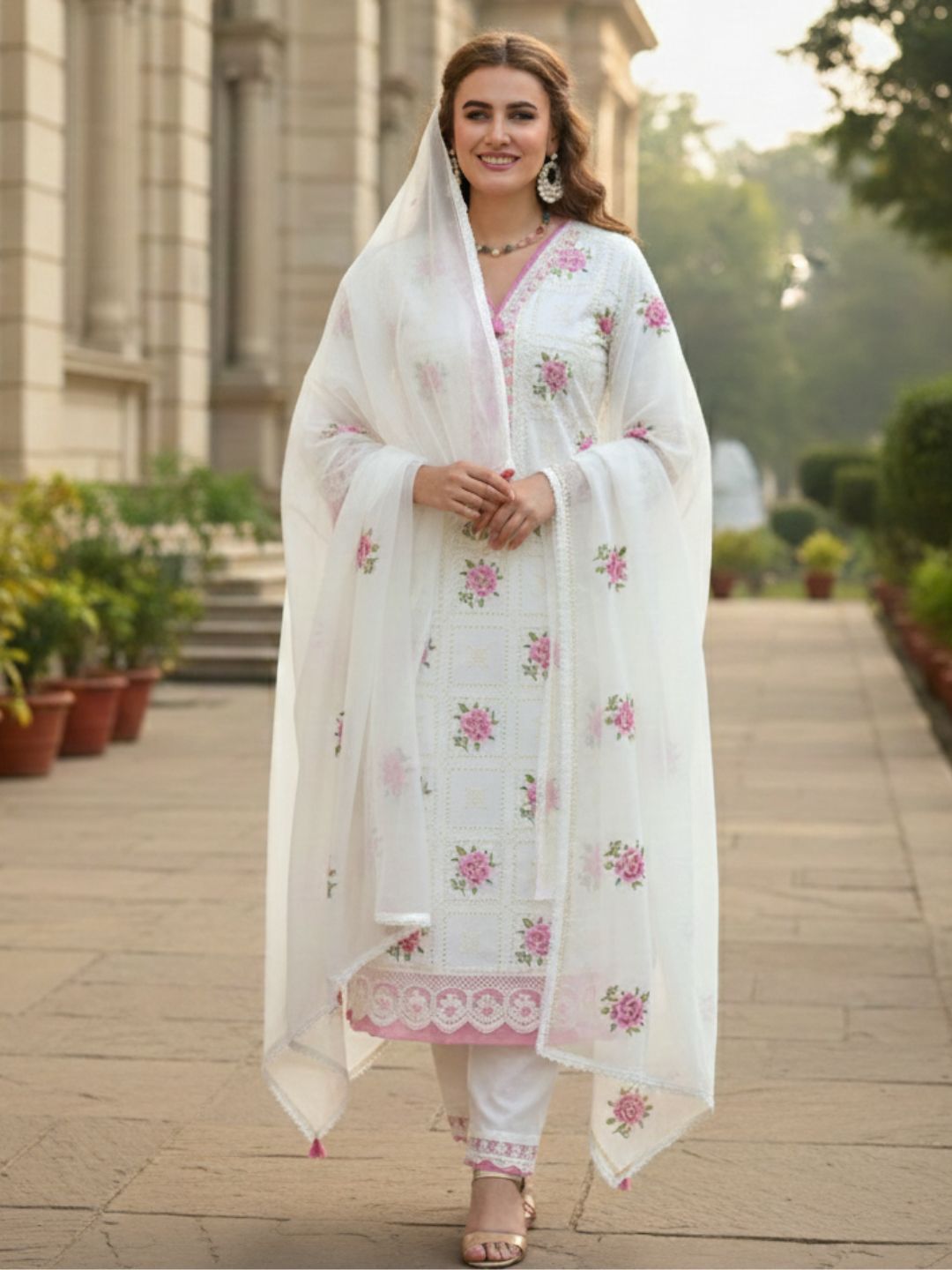 Sargam Angel Embroidery Cotton Suit Set