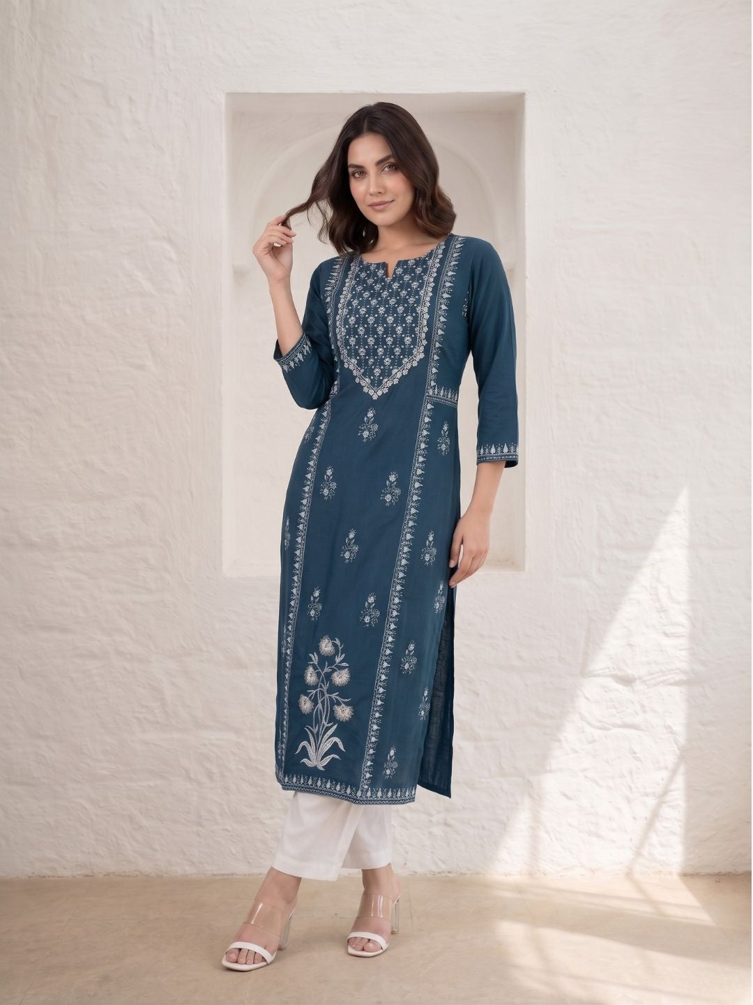 Nabha Azure Printed Kurti