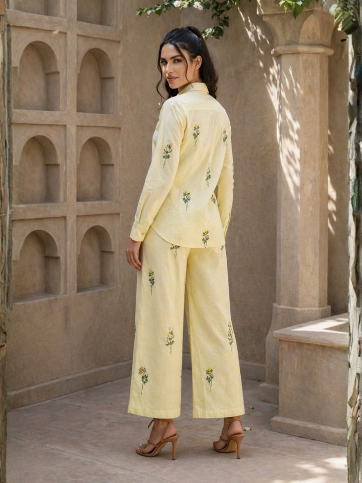 Molly Lime embroidery cotton co-ord set