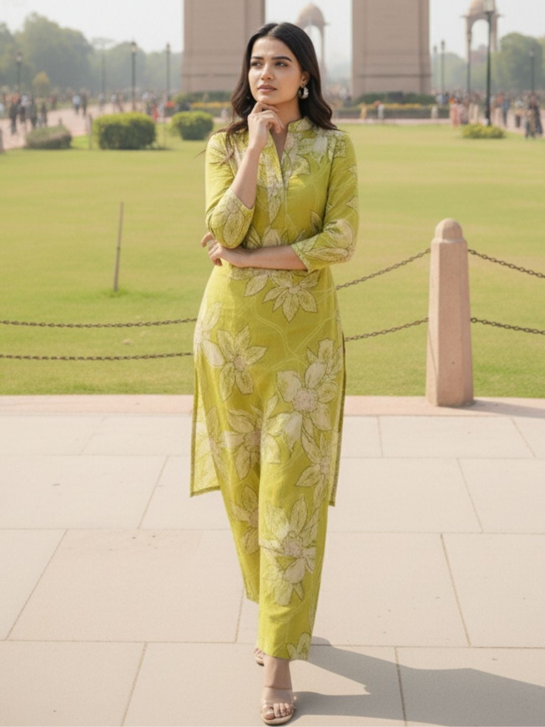 Maurya Shamrock Cotton Kurta Pant Set