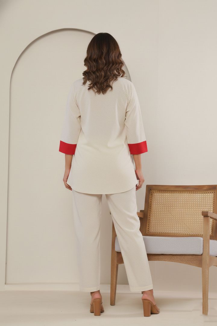 Bipasha Crimson Cotton Co-ord Set