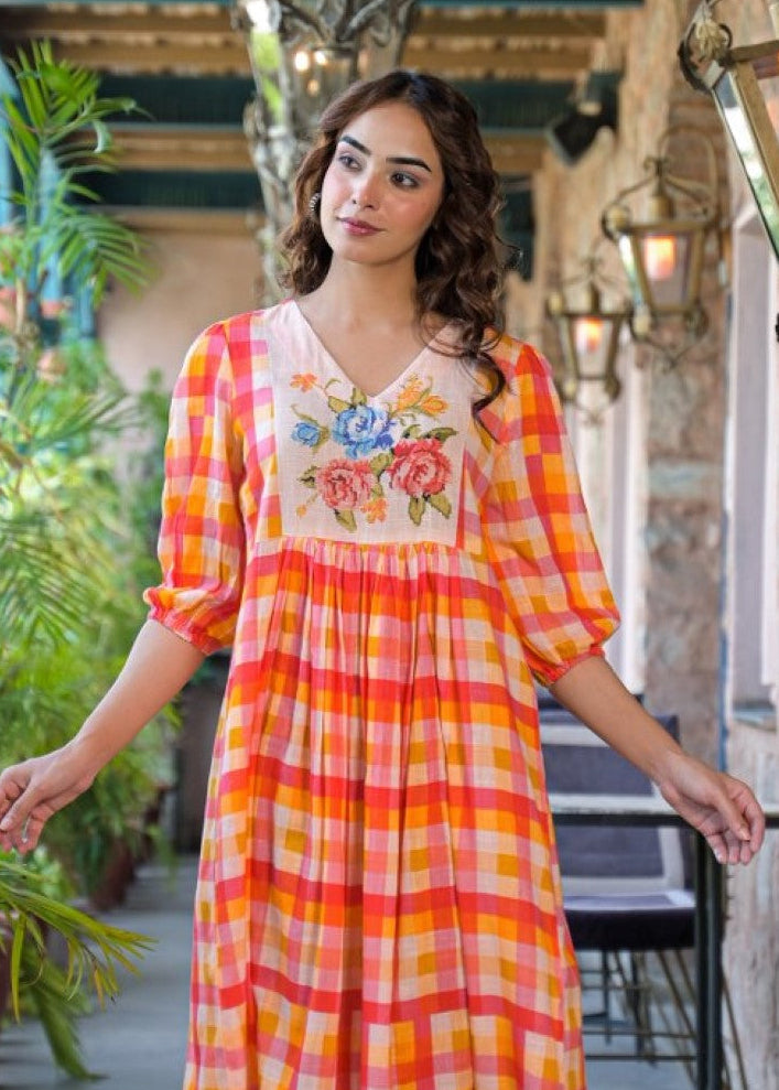 Tatva vivid cotton midi dress