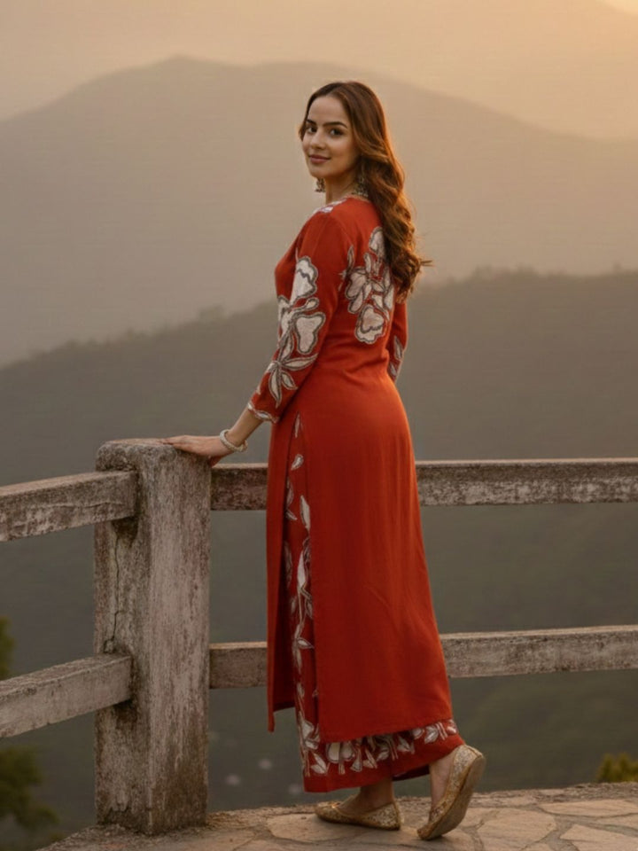 Bakul Rust Digital Print Kurta Pant Set