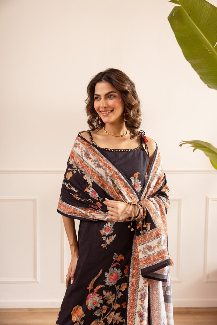 Karen obsidian cotton suit set