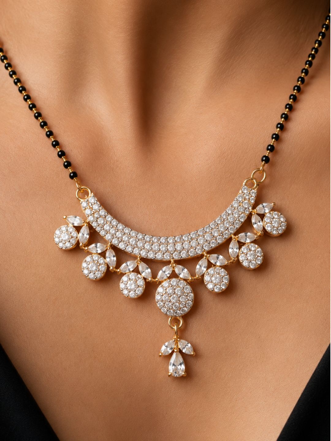 Nayra diamond Mangalsutra with earings set