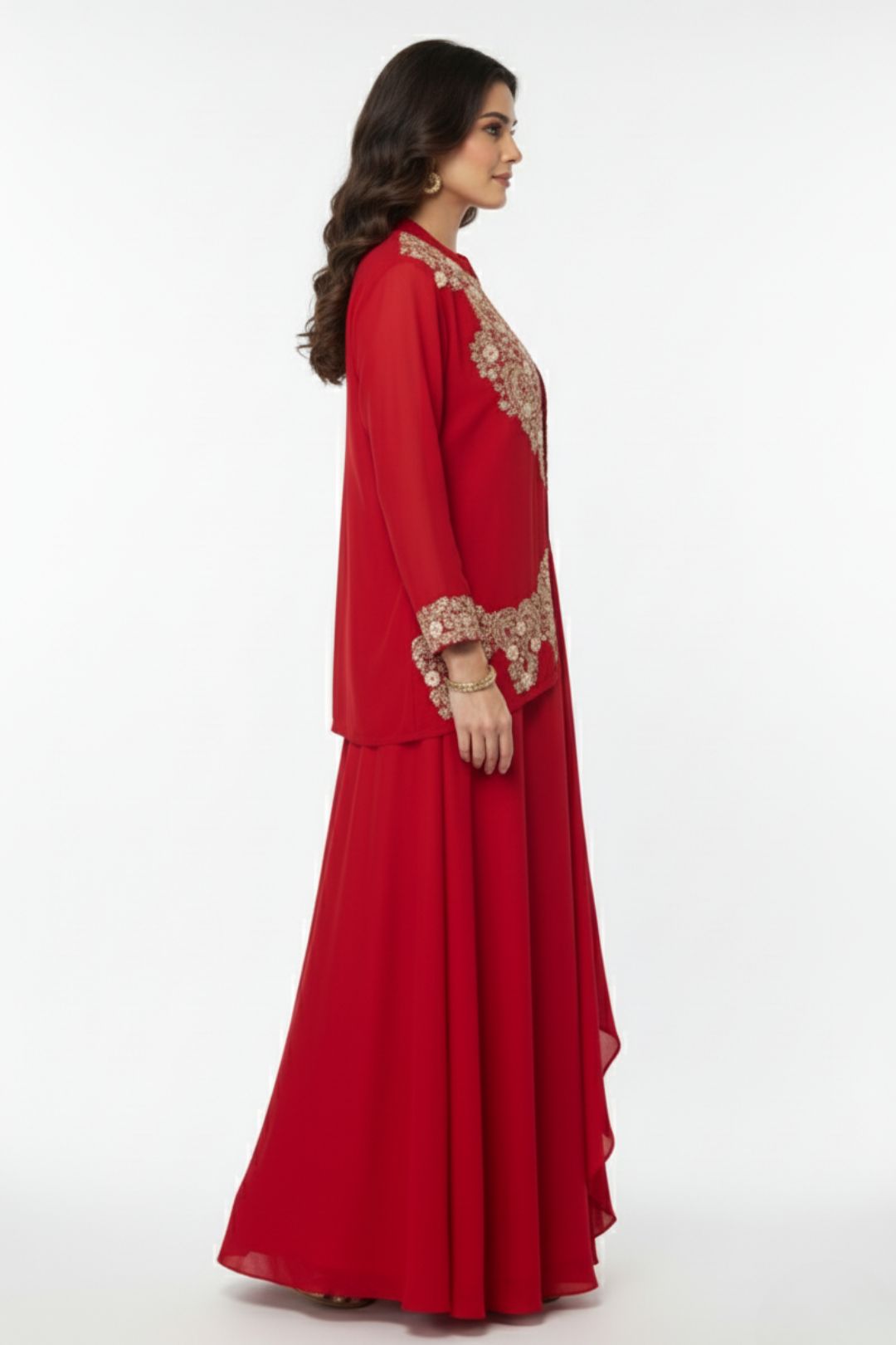 Rasā Scarlet Handwork Luxury Fusion Wear Set