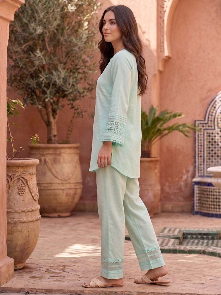 Prisha mantis embroidery cotton co-ord set