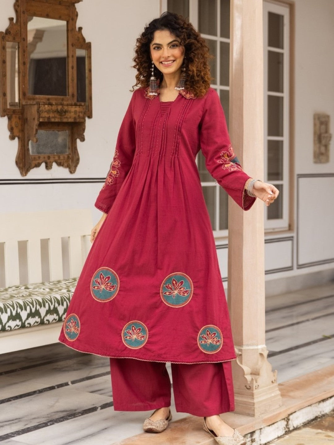 Karen Rouge embroidery kurta pant set