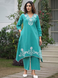 Bhakti Hibis Embroidery Co-ord Set
