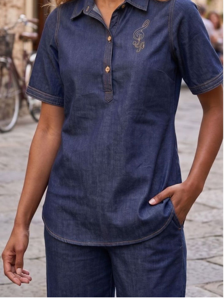 Prisha Uranian Denim Cotton Co-ord Set