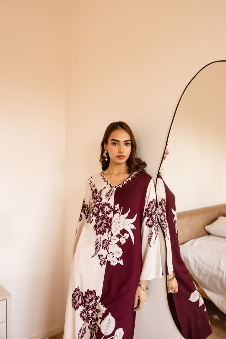 Karen mahagony printed cotton kurta pant set