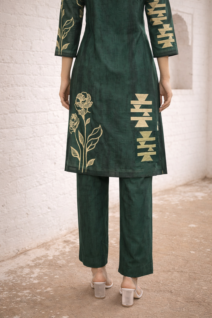 Swades moss cotton Kurta pant set