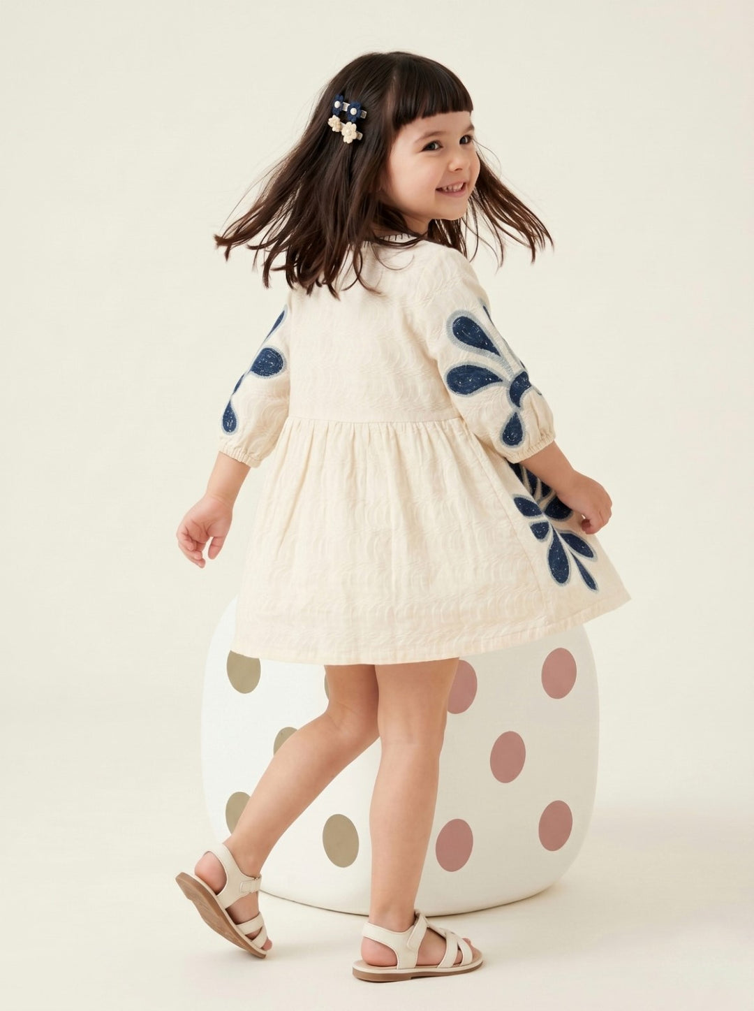 Joy vivid embroidery kids cotton dress