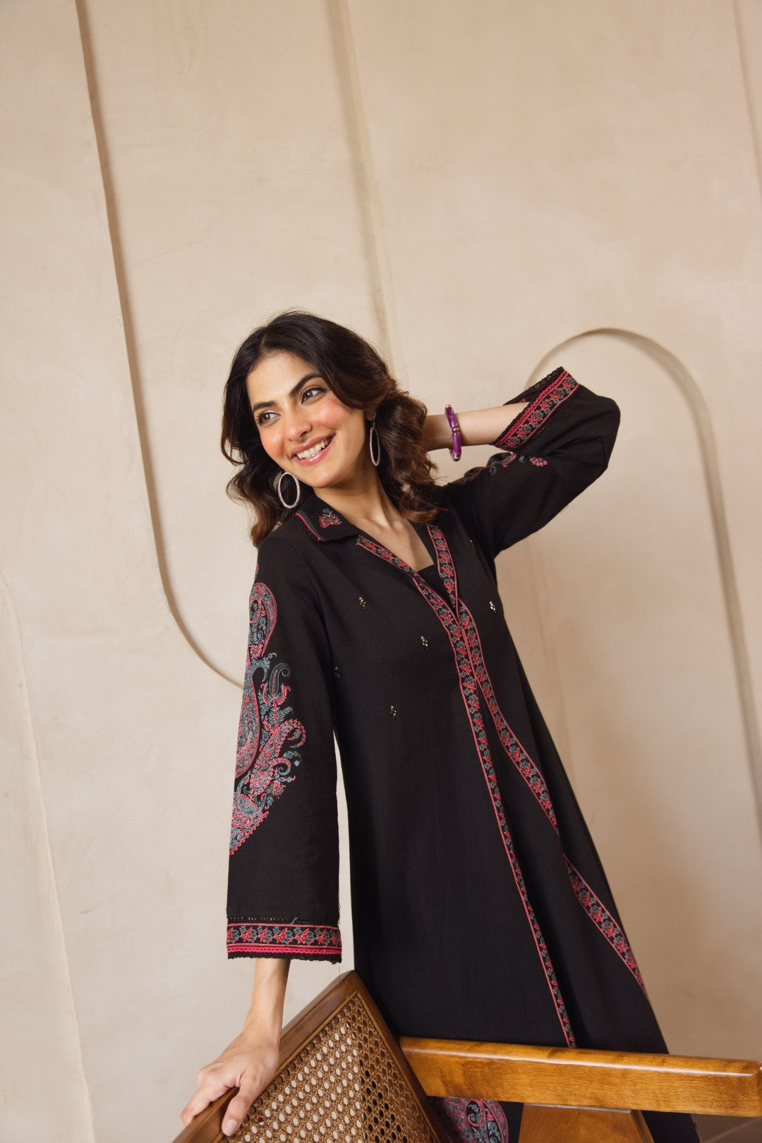 Karen Asphalt printed cotton kurta pant set