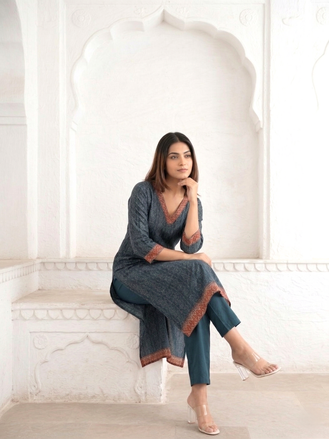 Katy Midnight Printed Suit Set