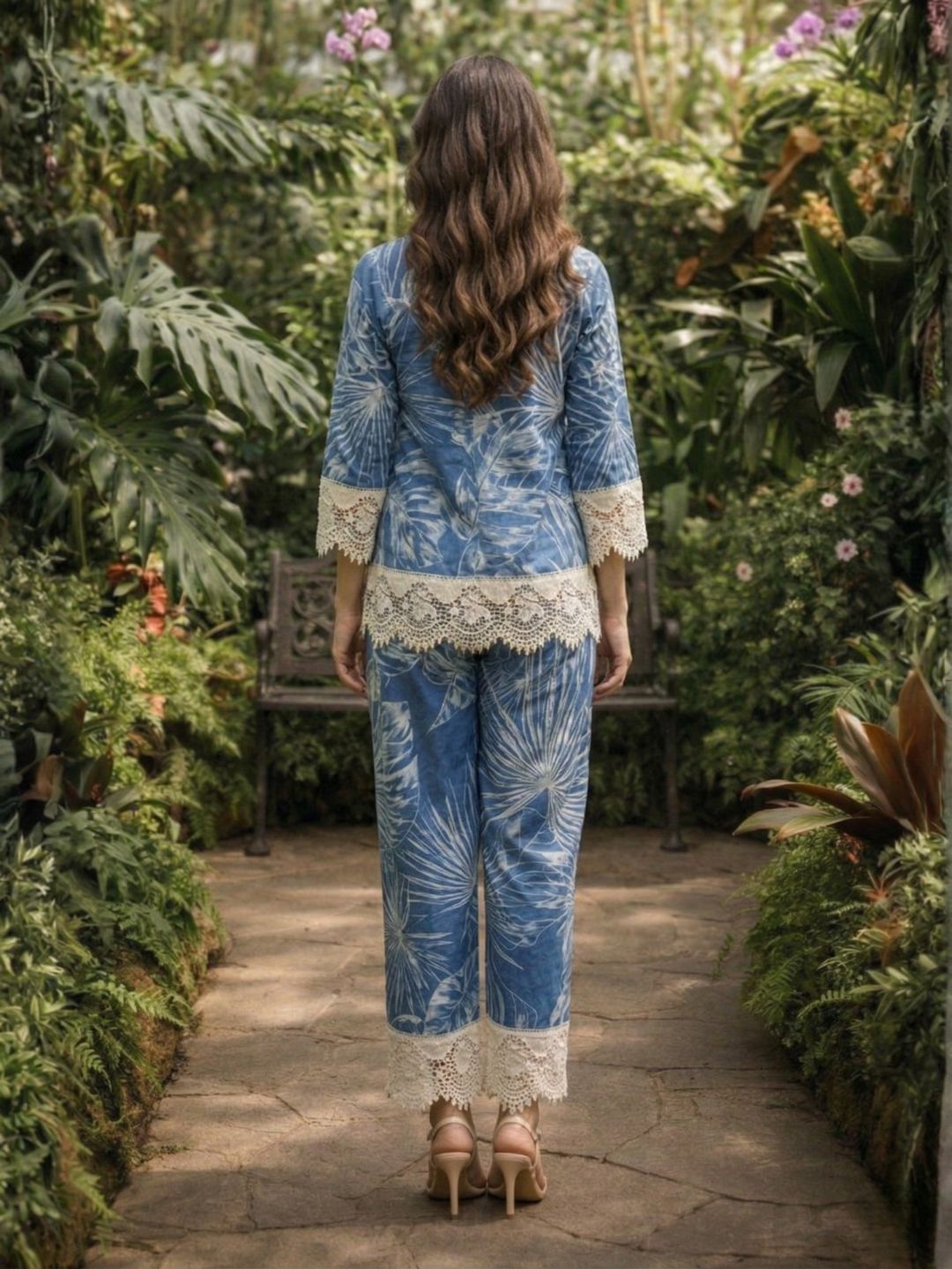 Perka indi cotton lace co-ord set