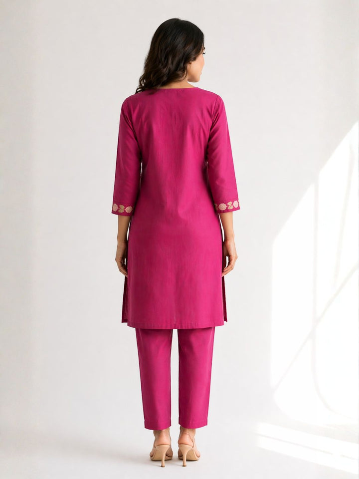 Jayna Mulberry Embroidered Kurta Pant Set