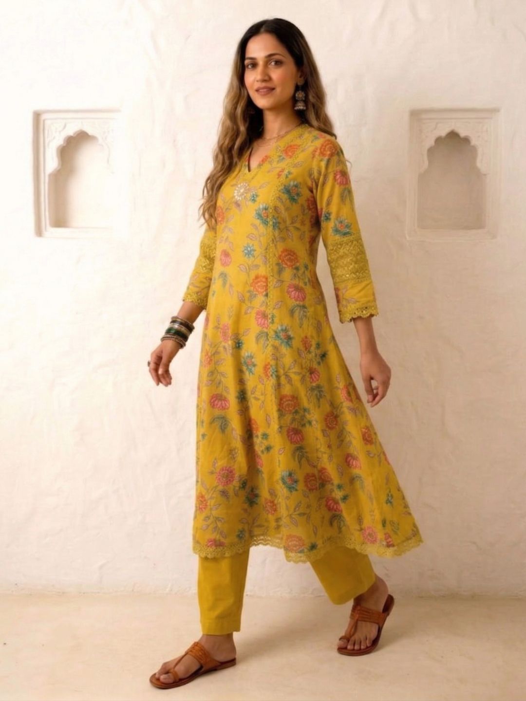 Benisha amber cotton printed suit set