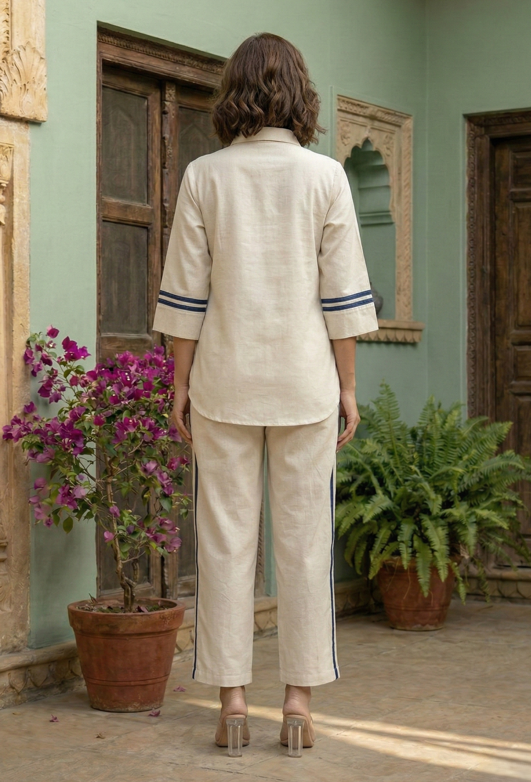 Ridhika ocean embroidery cotton co-ord set