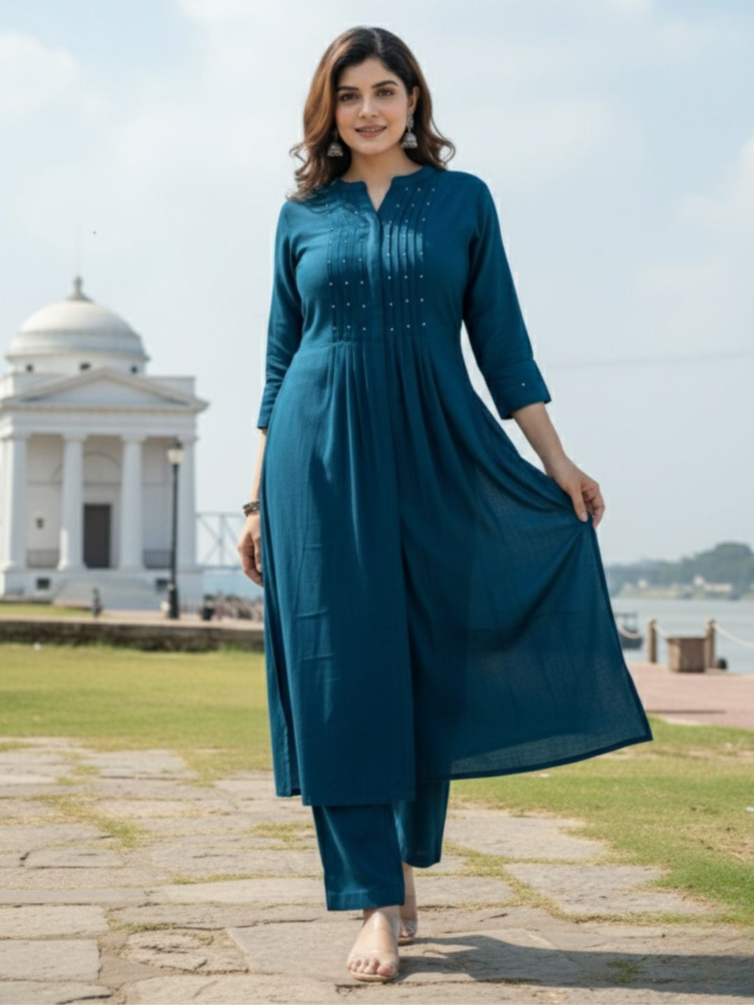 Mika Azure Kurta Pant Set