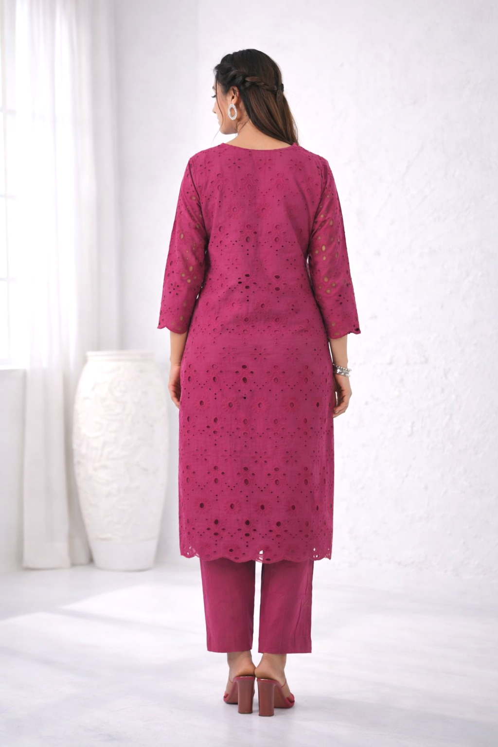 LIPIKA ORCHID SCHIFFLI COTTON CO-ORD SET