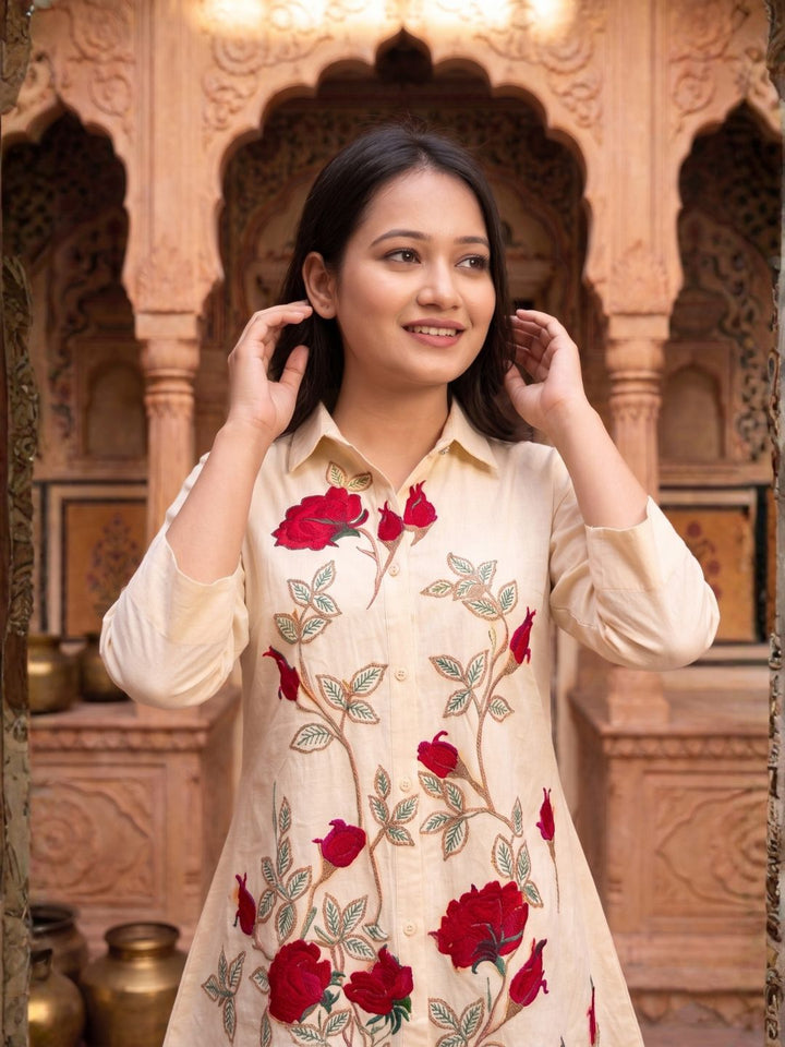 SNEHA ANGEL EMBROIDERED COTTON CO-ORD SET