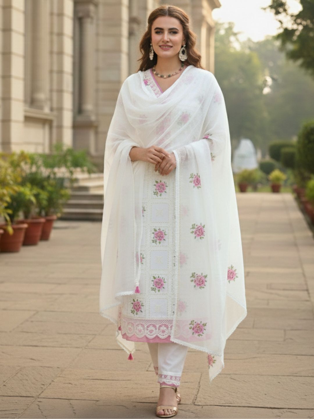 Sargam Angel Embroidery Cotton Suit Set